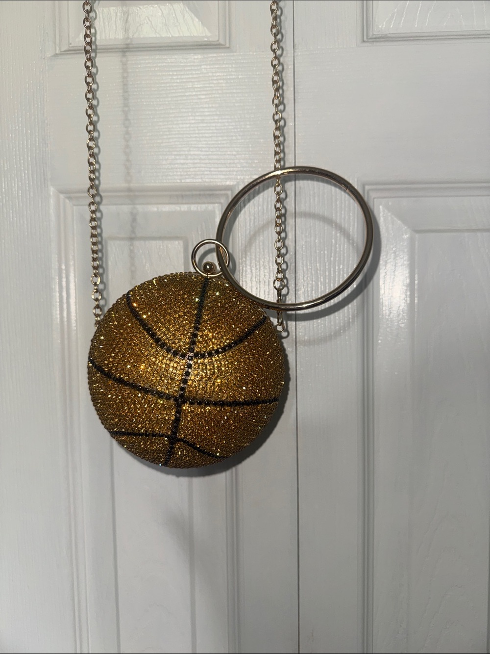 NWT cell crystal bling ball basketball purse, Crossbody